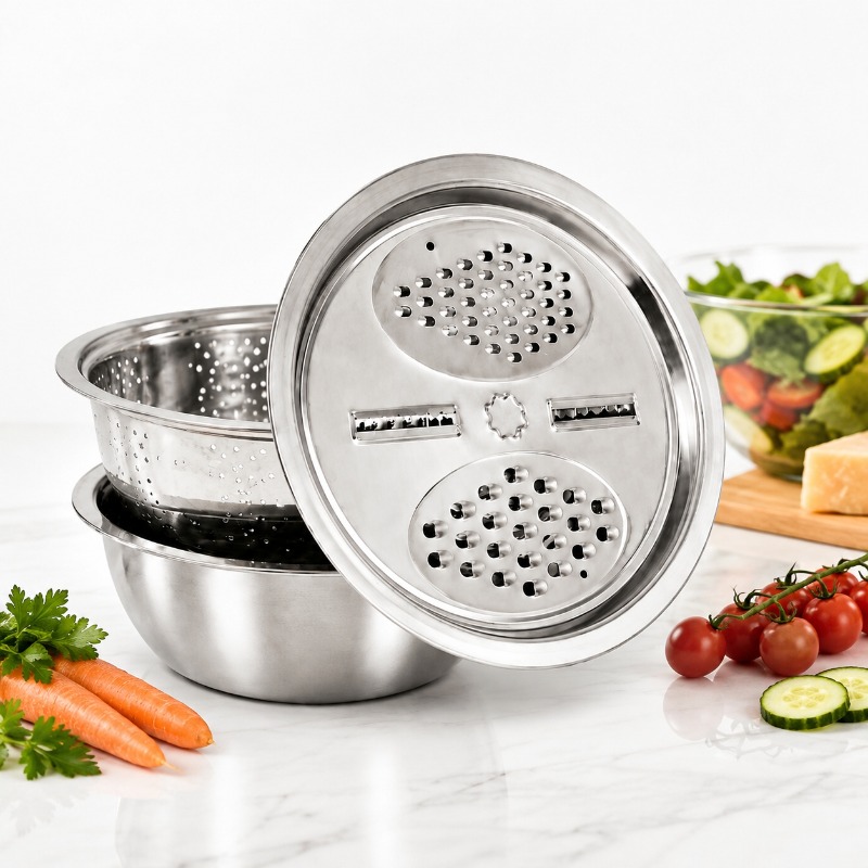 Meal Prep Chef - 3pcs Stainless Steel Kitchen Colander Set