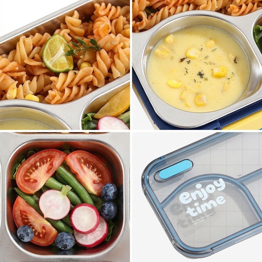 650ml 3 Compartment Leakproof  - Meal Prep Yellow recension och pris