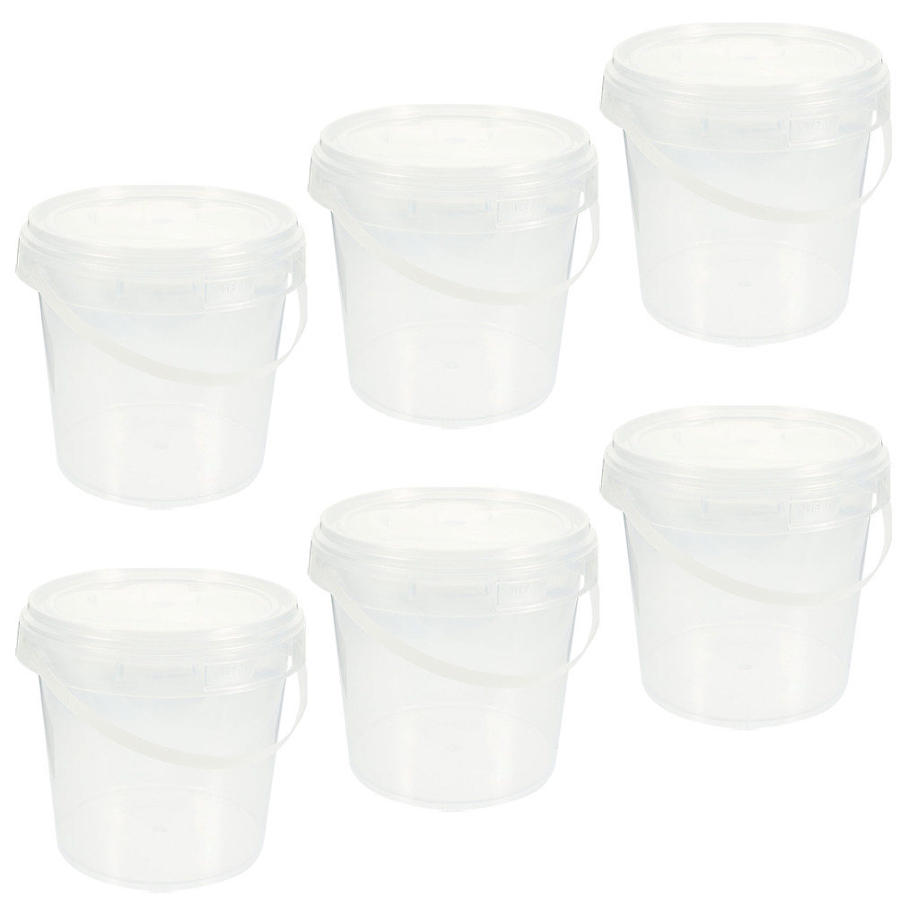 6Pcs Clear Plastic Food Bucket - Meal Prep With Rice recension och pris