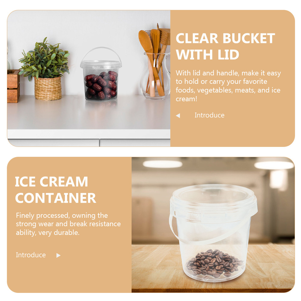 6Pcs Clear Plastic Food Bucket - Meal Prep With Rice recension och pris