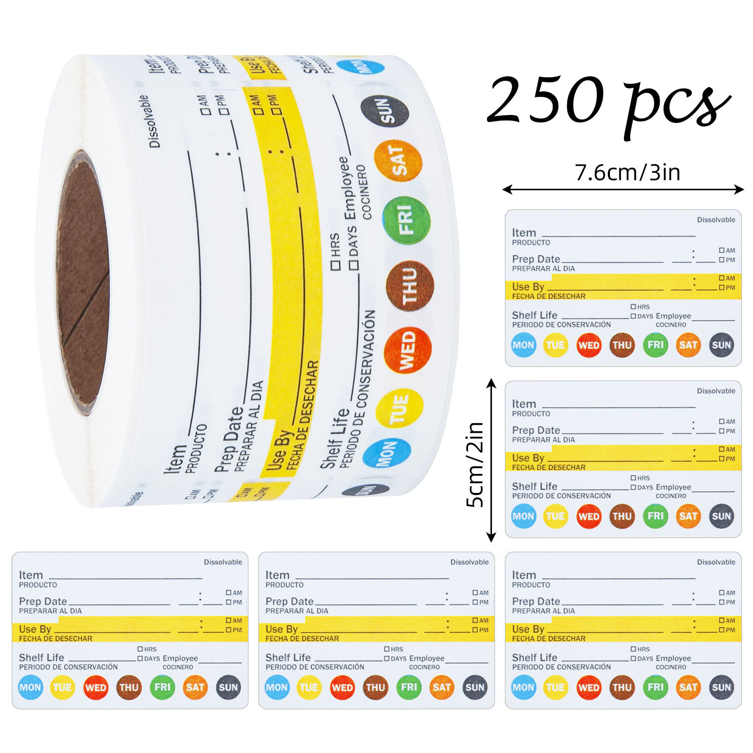 250Pcs/Roll Food Date Labels W - Meal Prep Chef recension och pris