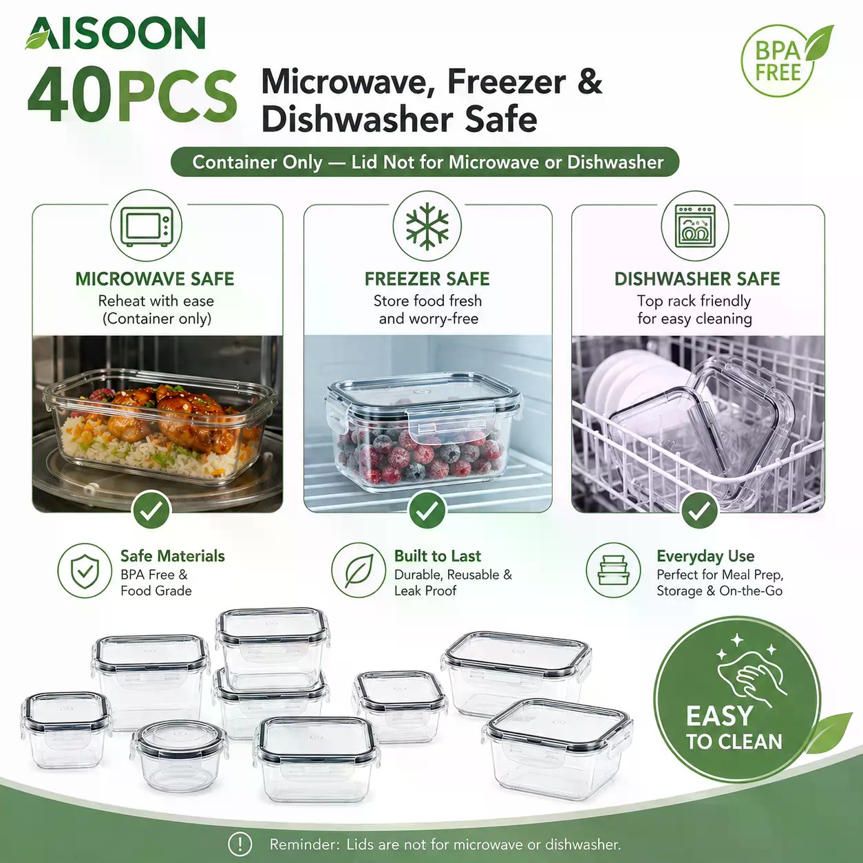 40 PCS Extra Large 85oz Silico - Meal Prep Chef recension och pris