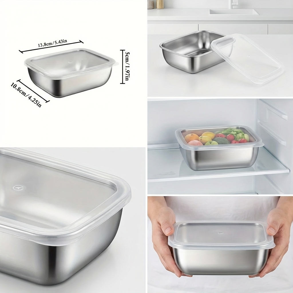 5PCS Stainless Steel Food Stor - Meal Prep Chef recension och pris