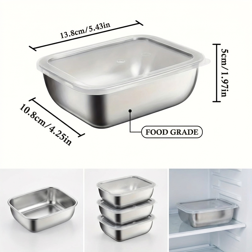 5PCS Stainless Steel Food Stor - Meal Prep Chef recension och pris