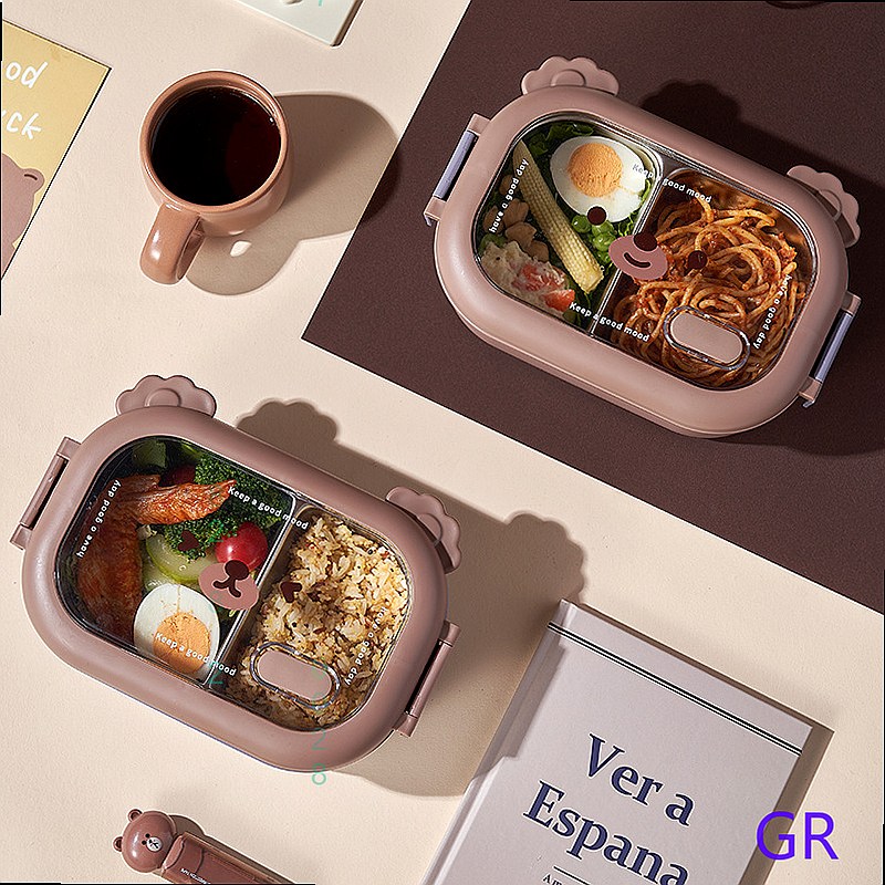 Cute Bear Stainless Steel Insu - Stainless Bento Box recension och pris