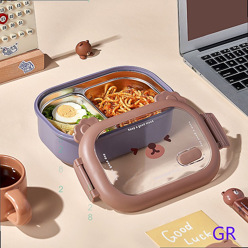 Cute Bear Stainless Steel Insu - Stainless Bento Box recension och pris