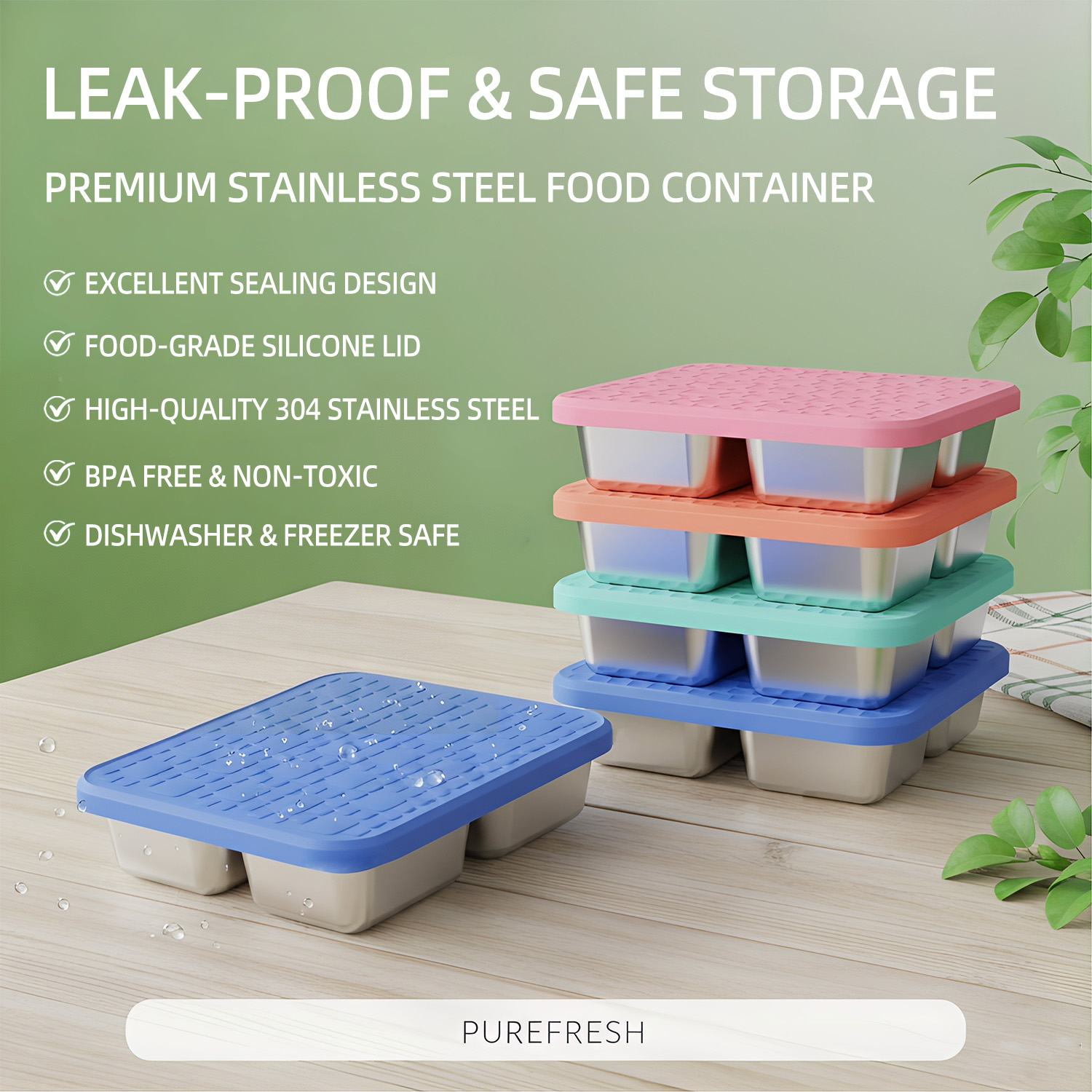 304 Stainless Steel Divided Lu - Stainless Bento Box recension och pris