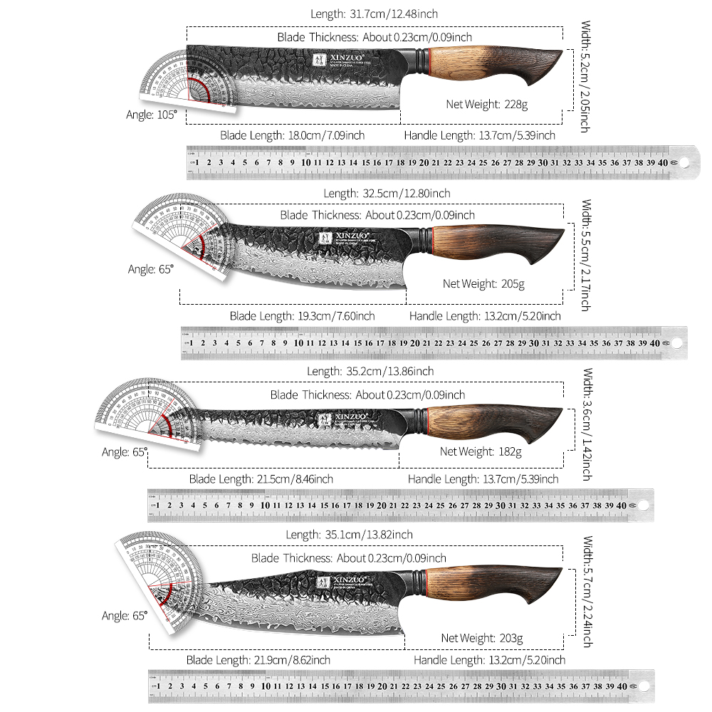 XINZUO Eight-piece Kitchen Kni - Meal Prep Chef recension och pris